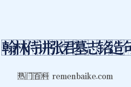 翰林侍讲张君墓志铭造句是什么意思的图片